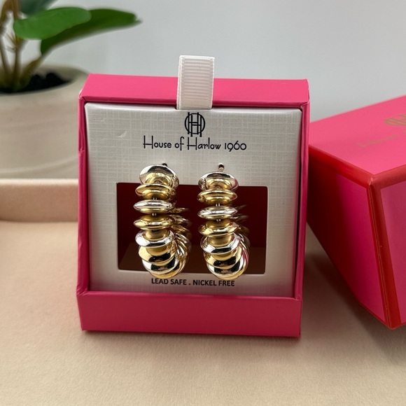 House of Harlow 1960 Gold-Tone Statement Earrings - Picture 1 of 7